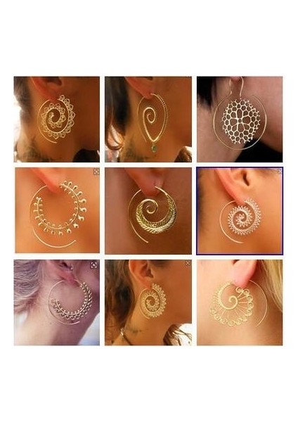 4201 Gümüş Yeni Moda Komik Halka Küpe Büyük Dolanıklı Küpe Kadınlar Için Basit Salyangoz Küpe Kızlar Için Küpe Takı (Yurt Dışından)