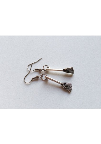 Süpürge Küpe Süpürge Kolye Charm Sarkan Küpe 3D Charm Retro Takı Harika Hediye Cadı Küpe Cadı Hediye Temizlik Aracı (Yurt Dışından)