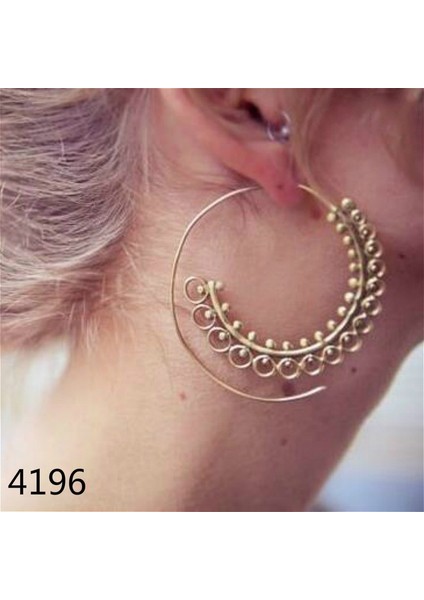 4201 Gümüş Yeni Moda Komik Halka Küpe Büyük Dolanıklı Küpe Kadınlar Için Basit Salyangoz Küpe Kızlar Için Küpe Takı (Yurt Dışından) indirimleri