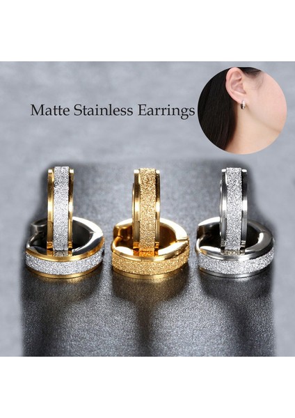 Altın Tarzı Erkek Kadın Gümüş Altın Mat Paslanmaz Çelik Küpe Boyut: 13 Mm=0.5 Inç (Yurt Dışından) fiyatları