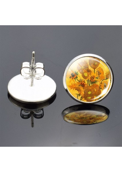 Gümüş Tarzı No.12 Boyutu Van Gogh Küpe Sanatı Yağlı Boya Tablo Serisi Cam Cabochon Gümüş Kaplama Pimli Küpeler Kadınlar Için Van Gogh Küpeler Satın Al 1 Al 1 Bedava (Yurt Dışından)