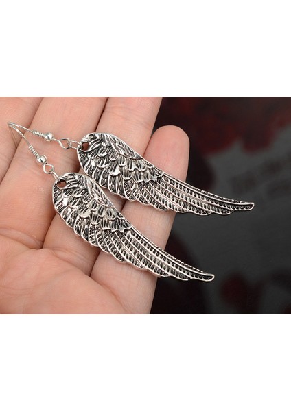 Tibet Gümüş Kadınlar Sıcak Moda Taşlı Melek Kanatlı Küpe Damla Asılı (Yurt Dışından) fiyatları
