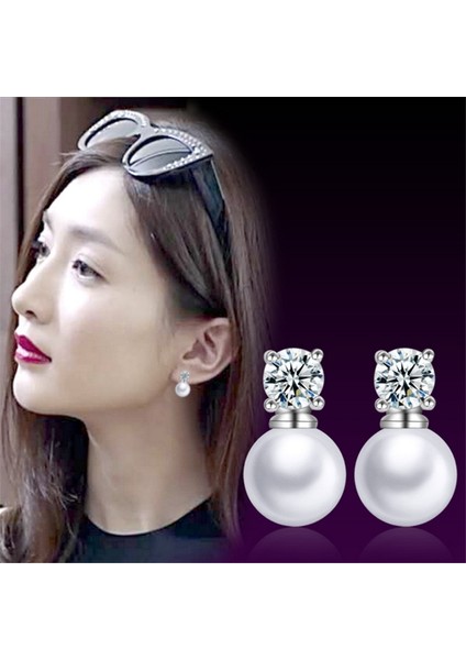 Yeni Kadınlar Için Işlemeli Zirkonlu Basit Stil Inci Küpe Küpe Moda Takı (Yurt Dışından)