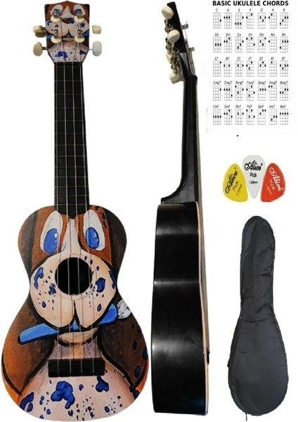 Desenli Kompozit Ukulele