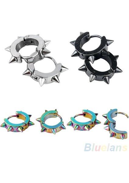 Gümüş Tarzı Bir Erkek Kadın Modası Titanyum Çelik Punk Nitaralı Küpe Gotik Halka Küpe Sevimli Takı (Yurt Dışından) fiyatları