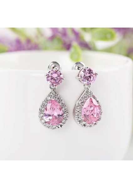 Beyaz Stil Yeni Tasarım Gümüş Damla Uzun Doğal Değerli Taş Küpe Beyaz Safir Doğum Taşı Gelin Düğün Nişan Küpe Küpe Takı 4 Renk Arasından Seçim Yapın (Yurt Dışından)