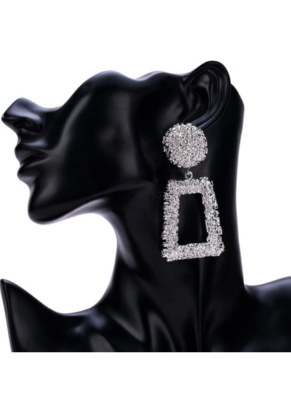 Altın Tarzı Kadınlar Için Büyük Vintage Küpe Altın Renkli Geometrik Beyan Metal Asılı Moda Düşen Küpe Takı (Yurt Dışından) modelleri