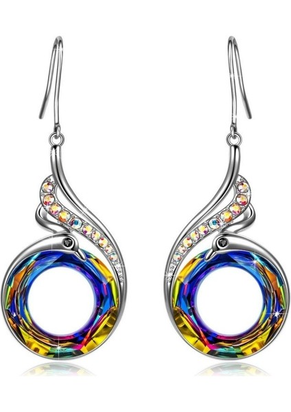 Çok Renkli Stil Kadın Nirvana Kuşu Kristal Küpeler Mavi Çoklu (Yurt Dışından) modelleri