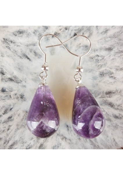 Kuvars Temizle 1 Çift Ametist Saf Kuvars Lapis Lazuli Turkuaz Gül Kuvars Opal Obsidyen Jasper Damla Konik Boncuk Kanca Diy Küpe (Yurt Dışından) modelleri