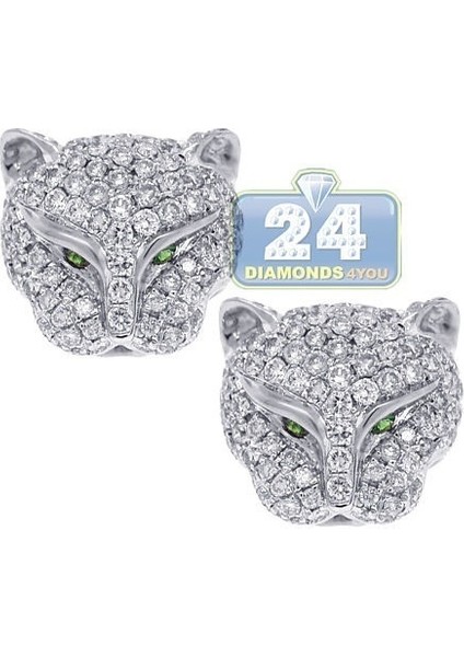 Parlak Kadın Takıları Gümüş Beyaz Safir Küpe Düğün Nişan Leopar Küpe (Yurt Dışından) fiyatları