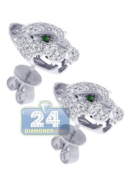 Parlak Kadın Takıları Gümüş Beyaz Safir Küpe Düğün Nişan Leopar Küpe (Yurt Dışından) modelleri