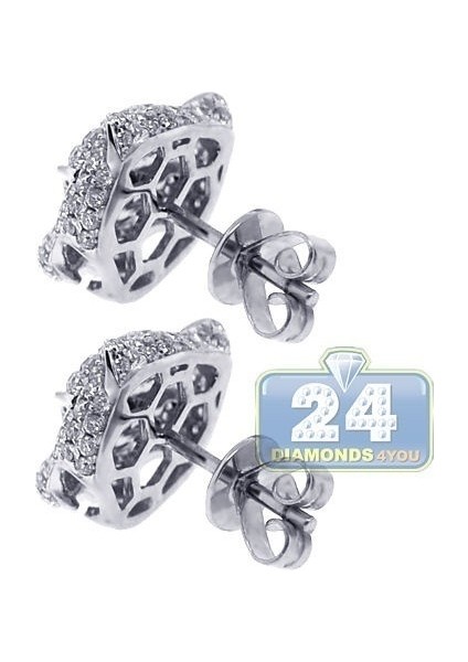 Parlak Kadın Takıları Gümüş Beyaz Safir Küpe Düğün Nişan Leopar Küpe (Yurt Dışından) fırsatları