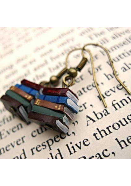 1 Çift Küpe Kadın Küpe Retro Kendin Yap Yığın Kitap Küpeler Kütüphane Renkli Küpeler Yaratıcı Kişilik Doğum Günü Hediyesi (Yurt Dışından) modelleri