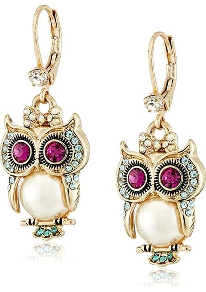 Altın Tarzı Kadınlar Için Vintage Altın Renkli Kristal Baykuş Küpe - Düğün Takı Küpeleri (Yurt Dışından) modelleri