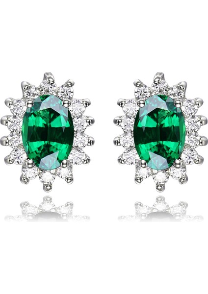 Yeşil Stil Yeni Yeşil Zümrüt Küpe Küpe Gümüş Kadın Modası (Yurt Dışından) modelleri