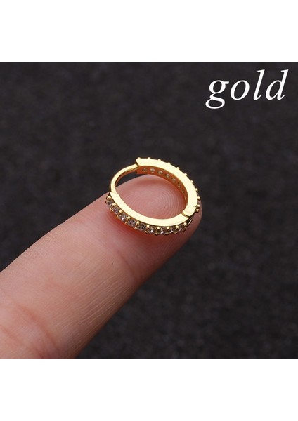 Gümüş- (6mm) Zirkon Kıkırdak Huggie Küpe Küçük Halka Helix Piercing Burun Halka Huggie Küpe Cz Kulak Piercing Takı1 Adet (Yurt Dışından)