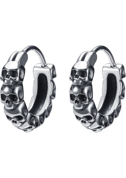 Gümüş Tarzı Stil 5 1 Çift Punk Rock Tarzı Küpe Moda Paslanmaz Çelik Küpeler Kafatası Cerrahi Çelik Küpeler Erkekler ve Kadınlar Için Punk Tarzı Piercing (Yurt Dışından) fiyatları