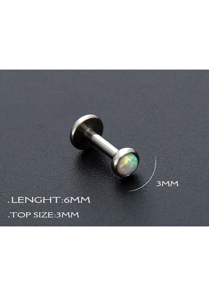 Kırmızı Stil 1,2 mm x 6 mm x 3 mm 1 Adet Ateş Opalı Küpe Studs Triple Helix Piercing Cerrahi Çelik Labret Dudağa Buruna Vücut Takıları Conch Tragus Kıkırdak Kulak Delme (Yurt Dışından)
