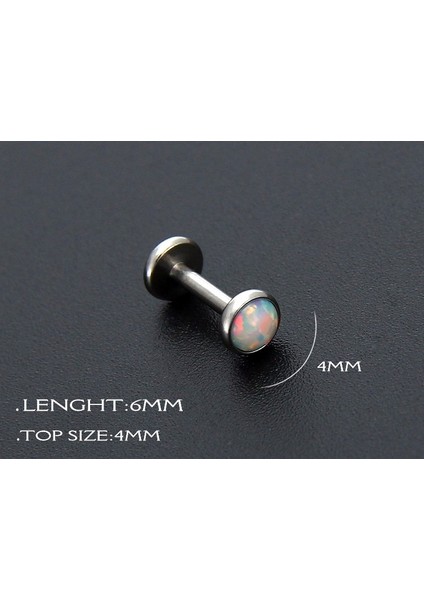 Kırmızı Stil 1,2 mm x 6 mm x 3 mm 1 Adet Ateş Opalı Küpe Studs Triple Helix Piercing Cerrahi Çelik Labret Dudağa Buruna Vücut Takıları Conch Tragus Kıkırdak Kulak Delme (Yurt Dışından)