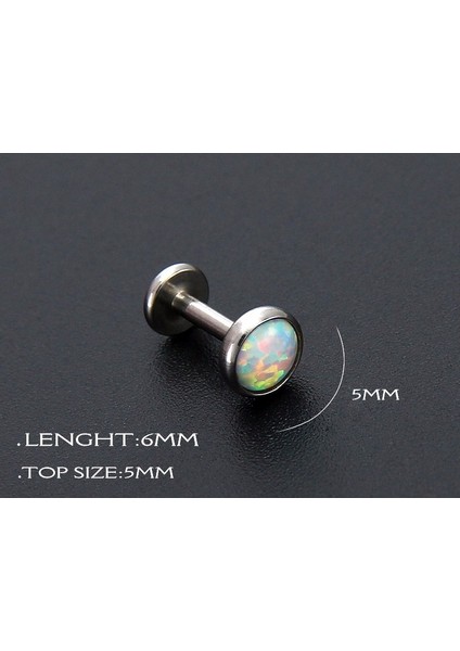 Kırmızı Stil 1,2 mm x 6 mm x 3 mm 1 Adet Ateş Opalı Küpe Studs Triple Helix Piercing Cerrahi Çelik Labret Dudağa Buruna Vücut Takıları Conch Tragus Kıkırdak Kulak Delme (Yurt Dışından)