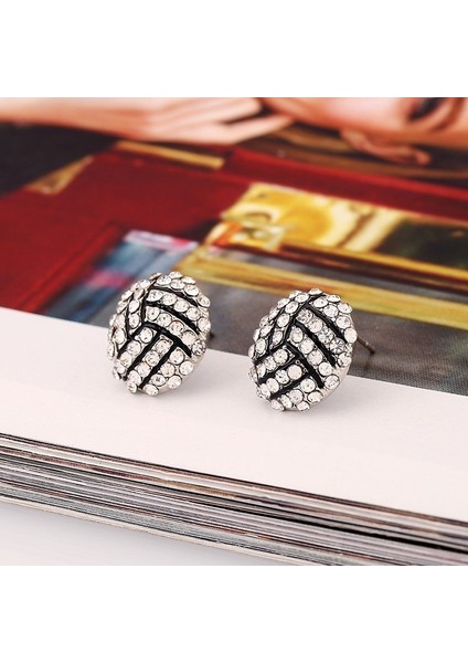 Futbol-5 Kristal Damlası Küpe Takı Spor Küpe Softbol Basketbol Futbol Voleybol Nest (Yurt Dışından)