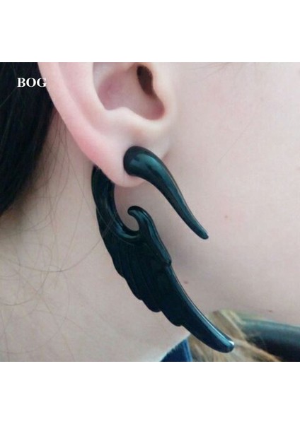 Stil 12 1 Çift Siyah Akrilik Sahte Dolandırıcı Spiral Kulak Taper Gauges Genişletici Küpe Tünel Takıları Piercing Vücut Takıları (Yurt Dışından) fırsatları