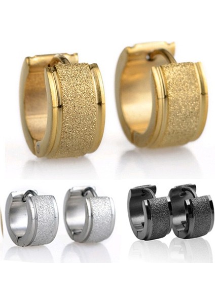 Siyah Stil Bir 1 Çift Erkek Kadın Moda Takı Titanyum Çelik Mat Parlaklık Huggie Küpe Küpe Küpe Sıcak Satış (Yurt Dışından) fiyatları