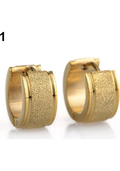 Siyah Stil Bir 1 Çift Erkek Kadın Moda Takı Titanyum Çelik Mat Parlaklık Huggie Küpe Küpe Küpe Sıcak Satış (Yurt Dışından) fırsatları