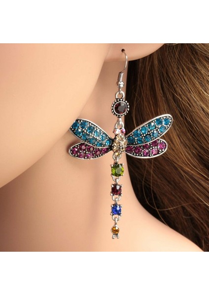 Yeşil Stil Kadınlar Için Muhteşem Renkli Yusufçuk Gümüş Küpe - Yıldönümü Hediyesi Nişan Düğün Takı (Yurt Dışından) fiyatları