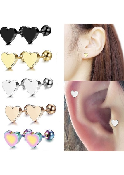 Altın Tarzı 1 Çift/lot ile Satılır 1 Çift Kadın Titanyum Paslanmaz Çelik Kulak Iğneleri Delme Takılar Tragus Küpeler Kıkırdak Helix Kalp Şekilli Kulak Kemik Çivi Burun Yüzük (Yurt Dışından) fiyatları
