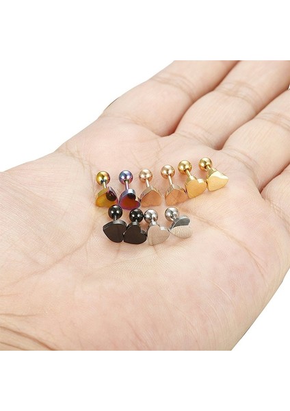 Altın Tarzı 1 Çift/lot ile Satılır 1 Çift Kadın Titanyum Paslanmaz Çelik Kulak Iğneleri Delme Takılar Tragus Küpeler Kıkırdak Helix Kalp Şekilli Kulak Kemik Çivi Burun Yüzük (Yurt Dışından) modelleri