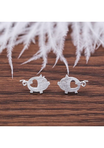 Altın Tarzı Sevimli Çizgi Film Domuz Manuel Tel Çizim Gümüş Bayan Küpe (Yurt Dışından) fiyatları