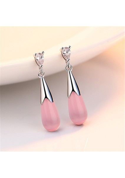 Pembe Tarzı Fashiolver Gömme Zirkon Gözyaşı Şekilli Opal Küpe Bayanlar Takı (Yurt Dışından) fırsatları