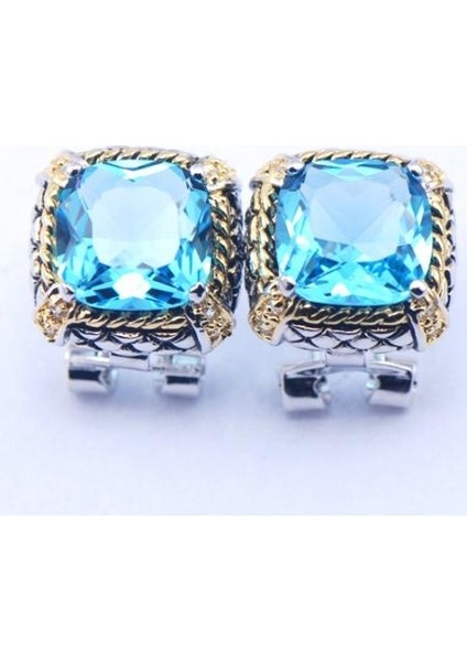 Yeni Akik Gümüş Taşlı Küpe TE394 (Yurt Dışından)