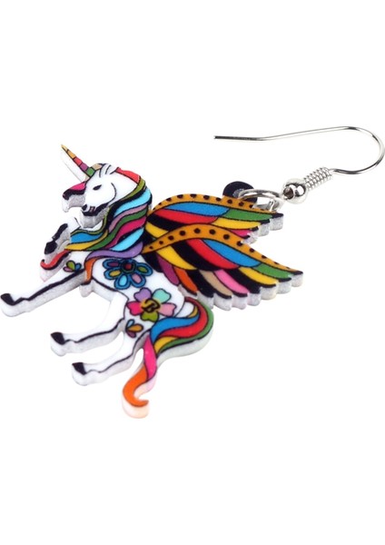 Siyah Stil Bonsny Akrilik Zarif Unicorn At Küpe Damla Asılı Benzersiz Hayvan Takı Kadınlar Çocuklar Hediye (Yurt Dışından) fırsatları