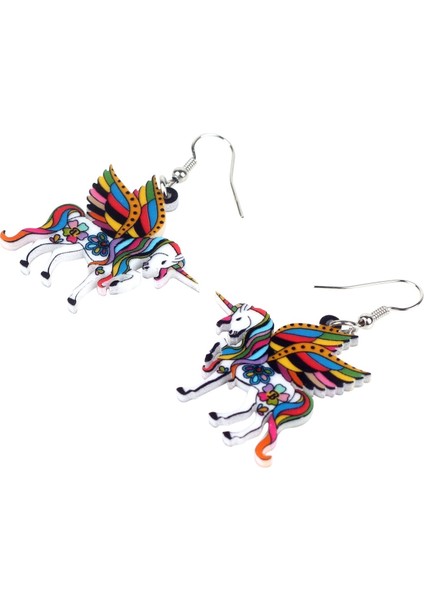 Siyah Stil Bonsny Akrilik Zarif Unicorn At Küpe Damla Asılı Benzersiz Hayvan Takı Kadınlar Çocuklar Hediye (Yurt Dışından) indirimleri