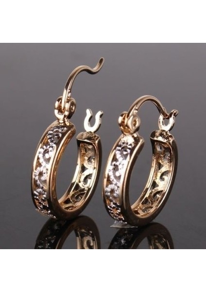 Hollow Tasarımı Nişan 18K Altın Kaplama Moda Huggie Küpe (Yurt Dışından) fırsatları