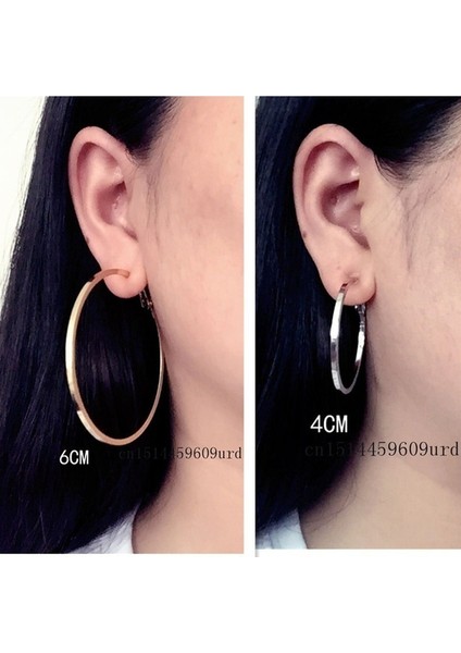 Altın Tarzı 4 cm Kadınlar Için Deliksiz Kulak Üstü Küpe Büyük Kare Alaşım Çember Gümüş ve Altın Renkli Moda Takı (Yurt Dışından) fiyatları