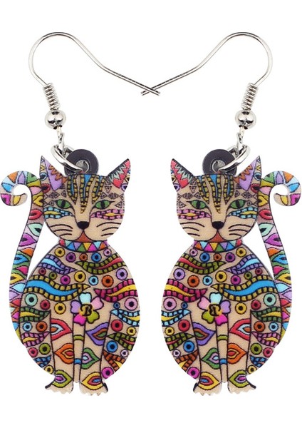 Mavi Stil Kadın Kızlar Çocuklar Için Yeni Moda Hayvan Takı Akrilik Çiçekli Kedi Yavrusu Küpe Büyük Uzun Damla Asma Amac: (Yurt Dışından) fiyatları