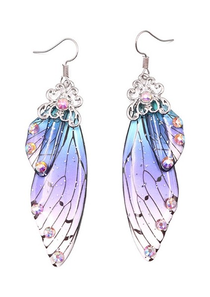 Altın Yeşili El Yapımı Peri Simülasyon Kanat Küpe Böcek Kelebek Kanatı Düşen Küpe Folyo Taşlı Küpe Romantik Gelin Takıları (Yurt Dışından) fiyatları