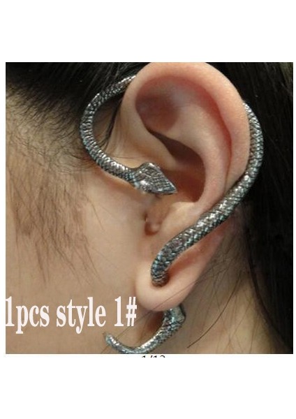 Antik Bronz Tarzı Boyut 2 Yılan Şekilli Kertenkele Kertenkele Küpeleri Manşet Sağ Yaprak Kulak (Yurt Dışından) fiyatları