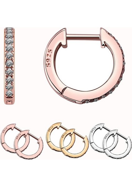 Gümüş Tarzı 1 Çift Gümüş Kübik Zirkonya Kollu Küpe Huggie Stud (Yurt Dışından) fiyatları