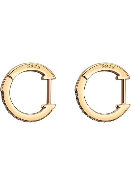 Gümüş Tarzı 1 Çift Gümüş Kübik Zirkonya Kollu Küpe Huggie Stud (Yurt Dışından) fırsatları