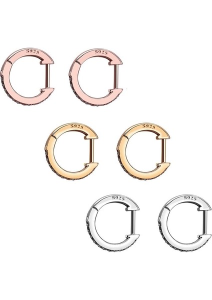 Gümüş Tarzı 1 Çift Gümüş Kübik Zirkonya Kollu Küpe Huggie Stud (Yurt Dışından) indirimleri