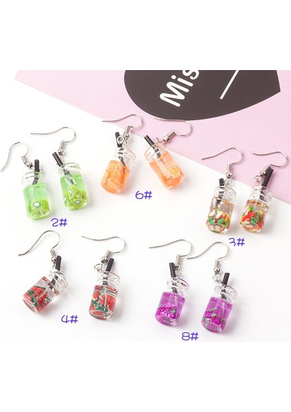 No.6 Boyutu Yeni Simülasyon Eğlenceli Meyve Kupası Içecek Şişesi Küpe Sevimli Harajuku Tarzı Küçük Taze Yaz Küpeleri Kişiselleştirilmiş El Yapımı Tatlı Küçük Taze Küpe (Yurt Dışından) fırsatları