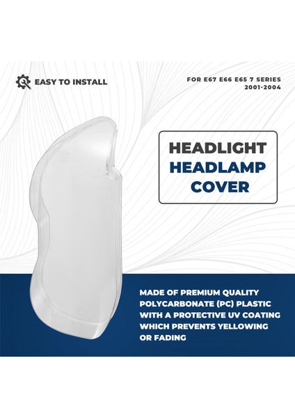 Rh Sağ Taraf Araba Far Cam Kapağı Far Gölge Kabuğu Camı - E67 E66 E65 7 Serisi 2001-2004 (Yurt Dışından) fırsatları