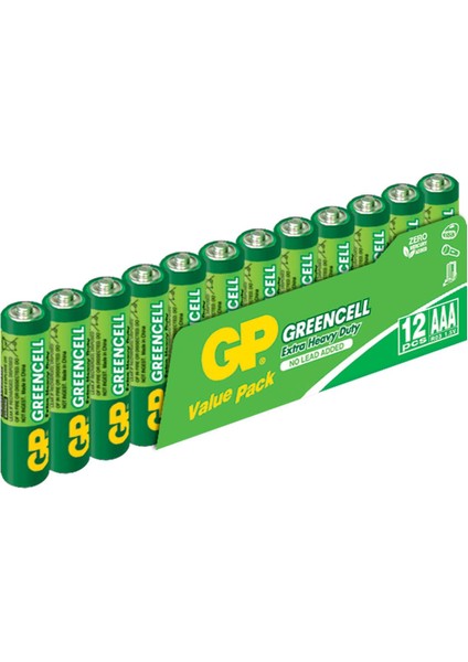 Greencel R03 AAA Boy İnce Çinko Kalem Pil 12'li Paket GP24G-VS12