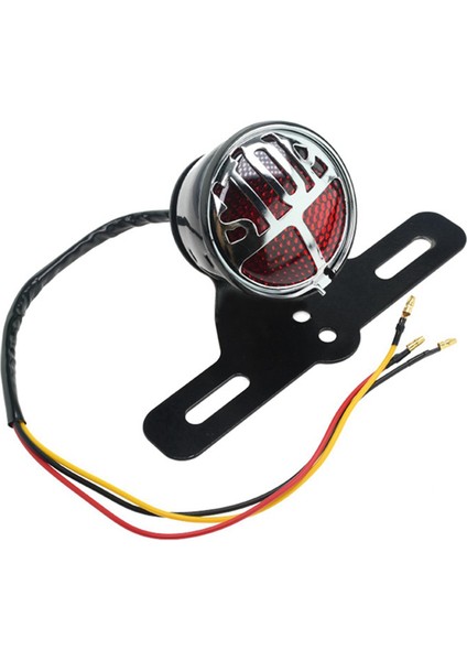 LED Arka Lambası, Motosiklet LED Retro Arka Lambası Stop Lambası Plaka Arka Lambası Chopper Cafe Racer Için, Siyah (Yurt Dışından)