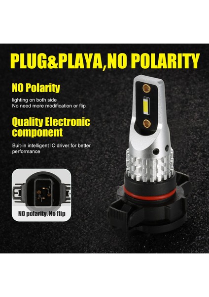 6pcs-Csp LED 5202/H16 LED Ampul 288W Ampuller Drl Sis Farları Için, 6500K Xenon Beyaz (2'li Paket) (Yurt Dışından) modelleri