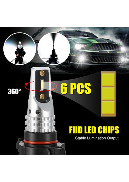 6pcs-Csp LED 5202/H16 LED Ampul 288W Ampuller Drl Sis Farları Için, 6500K Xenon Beyaz (2'li Paket) (Yurt Dışından) indirimleri
